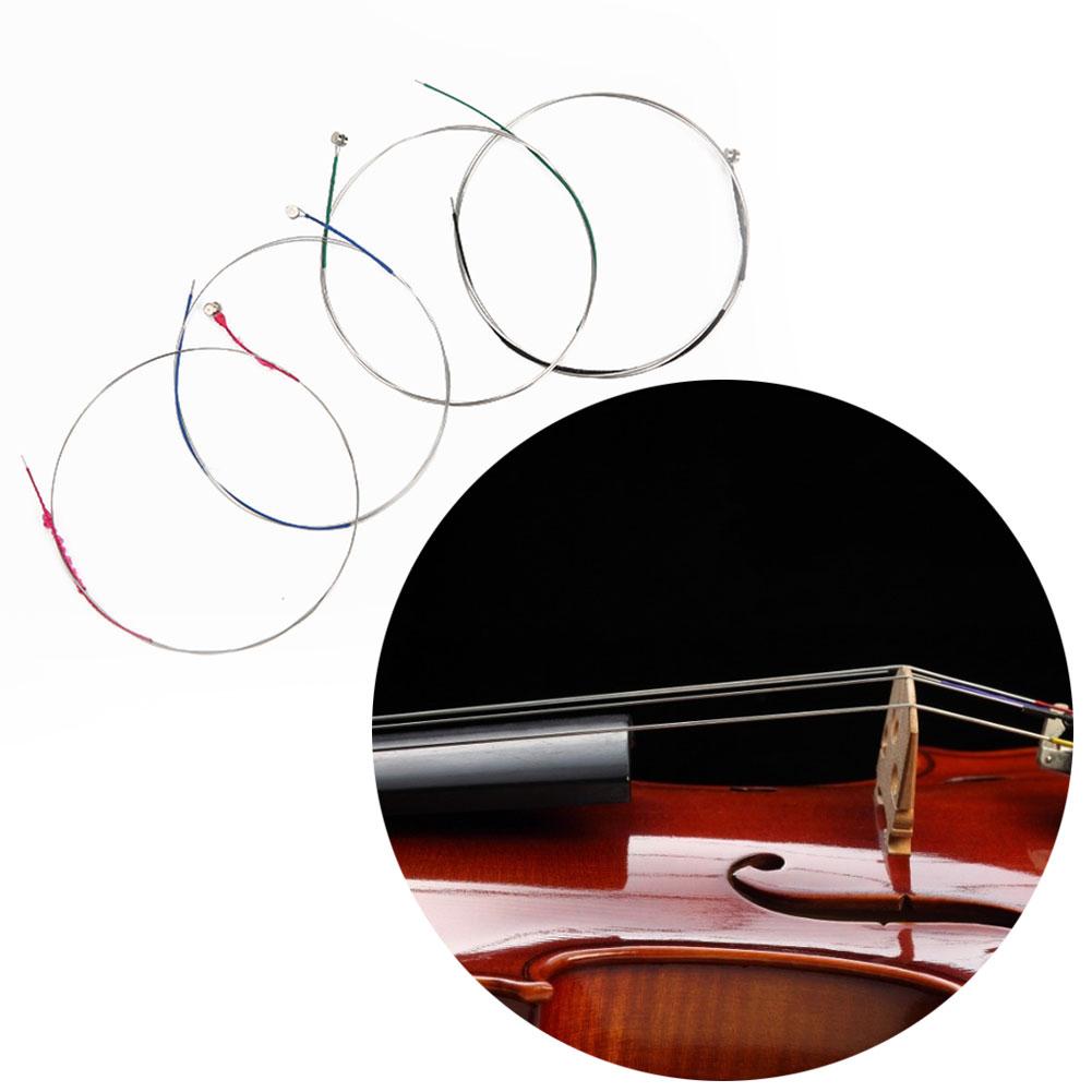 4Pcs Violin Strings Set Silver Stainless Steel Musical Instrument Accessories for 4 4