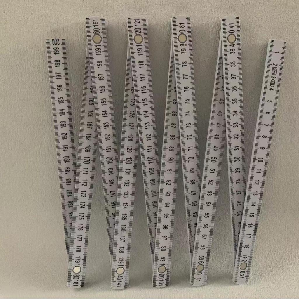 2.1m 10-Fold Thickened Metal Rivet Fiberglass Folding Ruler with Hot Stamping Scale for Woodworking