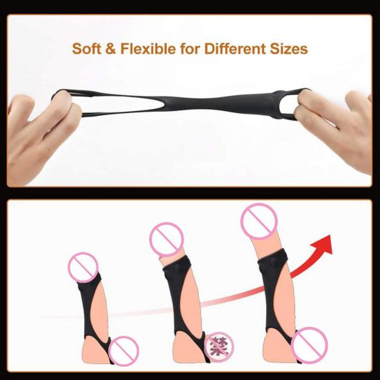 Penis Corrector Skin-friendly Safe Silicone Delay Ejaculation Lock Double Ring for Male