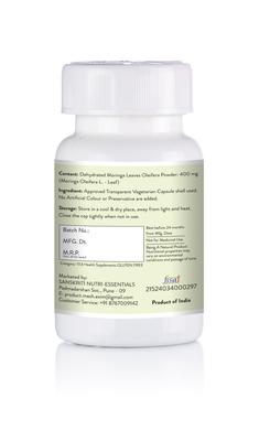 Sanskriti Moringa Leaf Capsules – 60 Vegan Herbal Capsules | Natural Superfood Supplement for Energy, Immunity & Detox | Ayurvedic Wellness for M