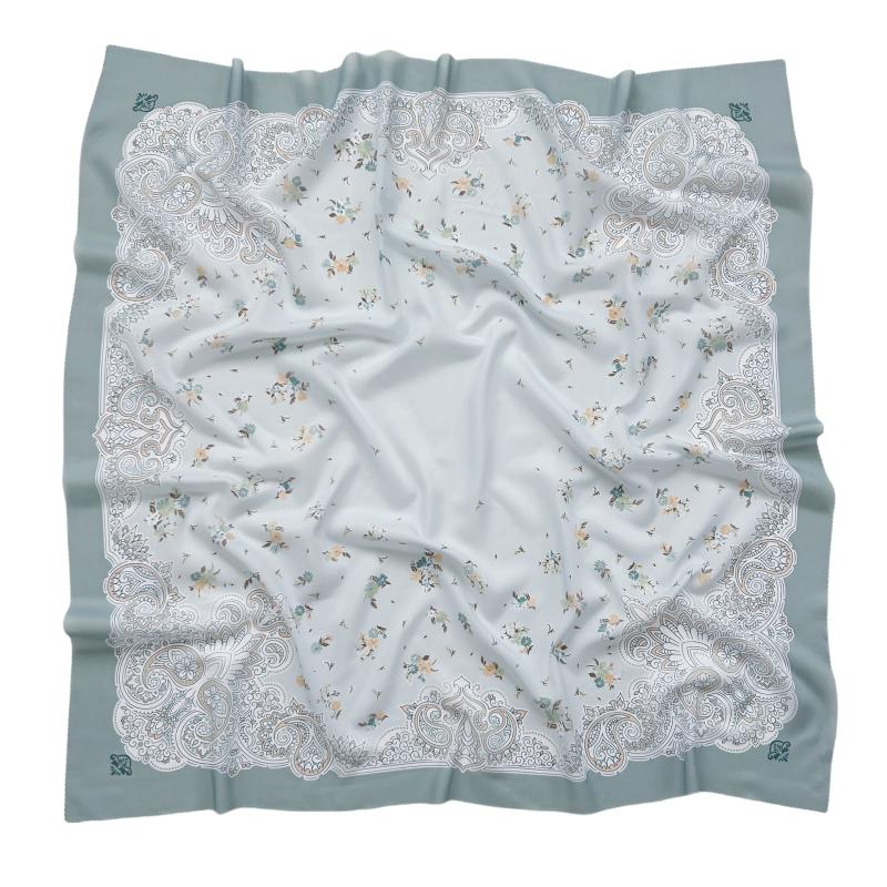 48Colors Malaysia Tudung Bawal Flower Print Hijab Laser Cut Edge Headscarf Premium Cotton Voile Soft Fashion Muslim Square Scarf