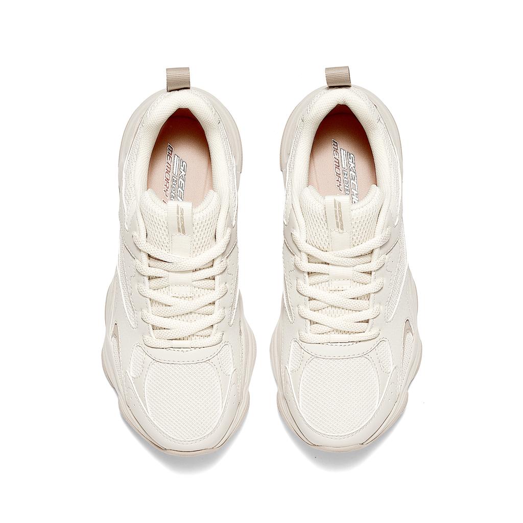 Skechers Bobs Spring Summer Panda Shoes Cloud Puff Trendy Retro Comfortable Thick Sole Height Increasing Shoes Women Sneaker Off-White 117685-NAT