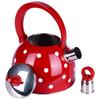 Orion 1.8L Red Polka Dot Stainless Steel Whistling Tea Kettle (1.5L Usable Capacity)