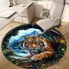 Animal Tiger Circular Rug - Office Decorative Carpet For Living Room Bedroom Door Mat Floor Rug Computer Chair Area Rug