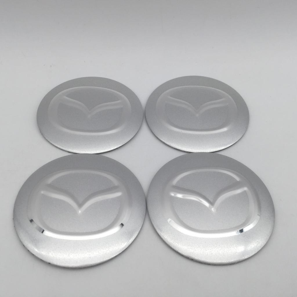 4pcs 3D forMazda MS 56mm 60mm 65mm Car Wheel hub Center Cap covers emblem Badge sticker Decal styling auto Accessories ZSDGT