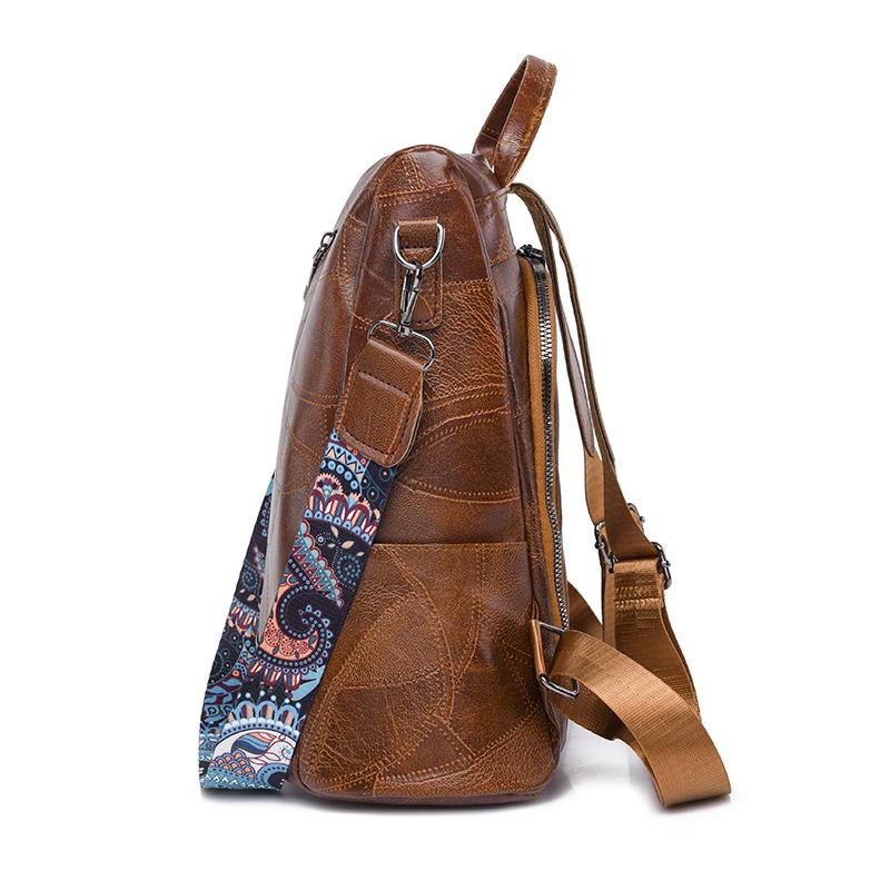 Leather Backpack Women's Backpack Large Capacity Anti-Theft Women's Travel Bag