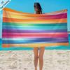 Rainbow Gradient Stripe Beach Towel, Vibrant Vertical Stripes Print Oversized Bath Towel, Soft Quick Dry Summer Beach Blanket
