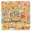 50 Capybara Cartoon Stickers: Cute Animal Doodles for Decorating Water Cups