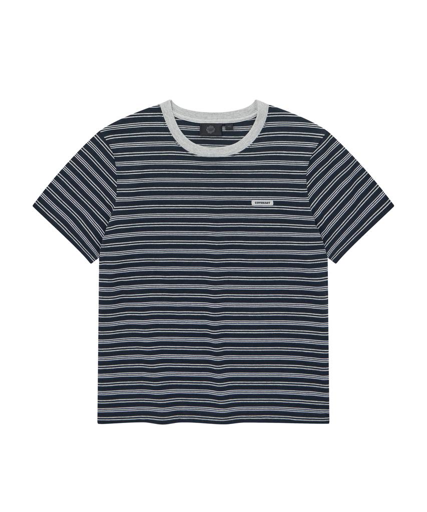 COVERNAT WOMAN Striped T-Shirt Navy