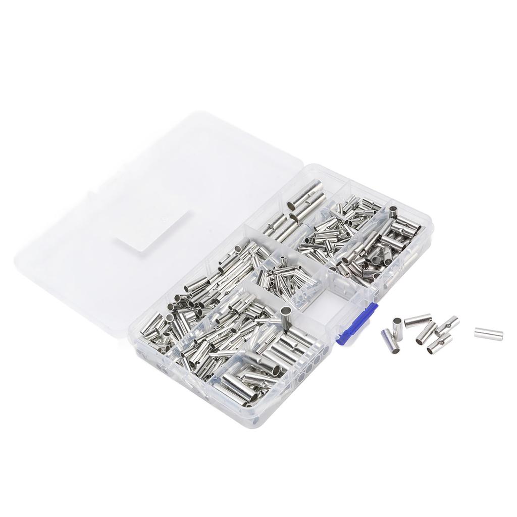 380PCS Non Insulated Butt Connectors Tinned Copper Uninsulated Wire Butt Splice Connectors for 26 to 6 AWG Wire Electrical Appliances