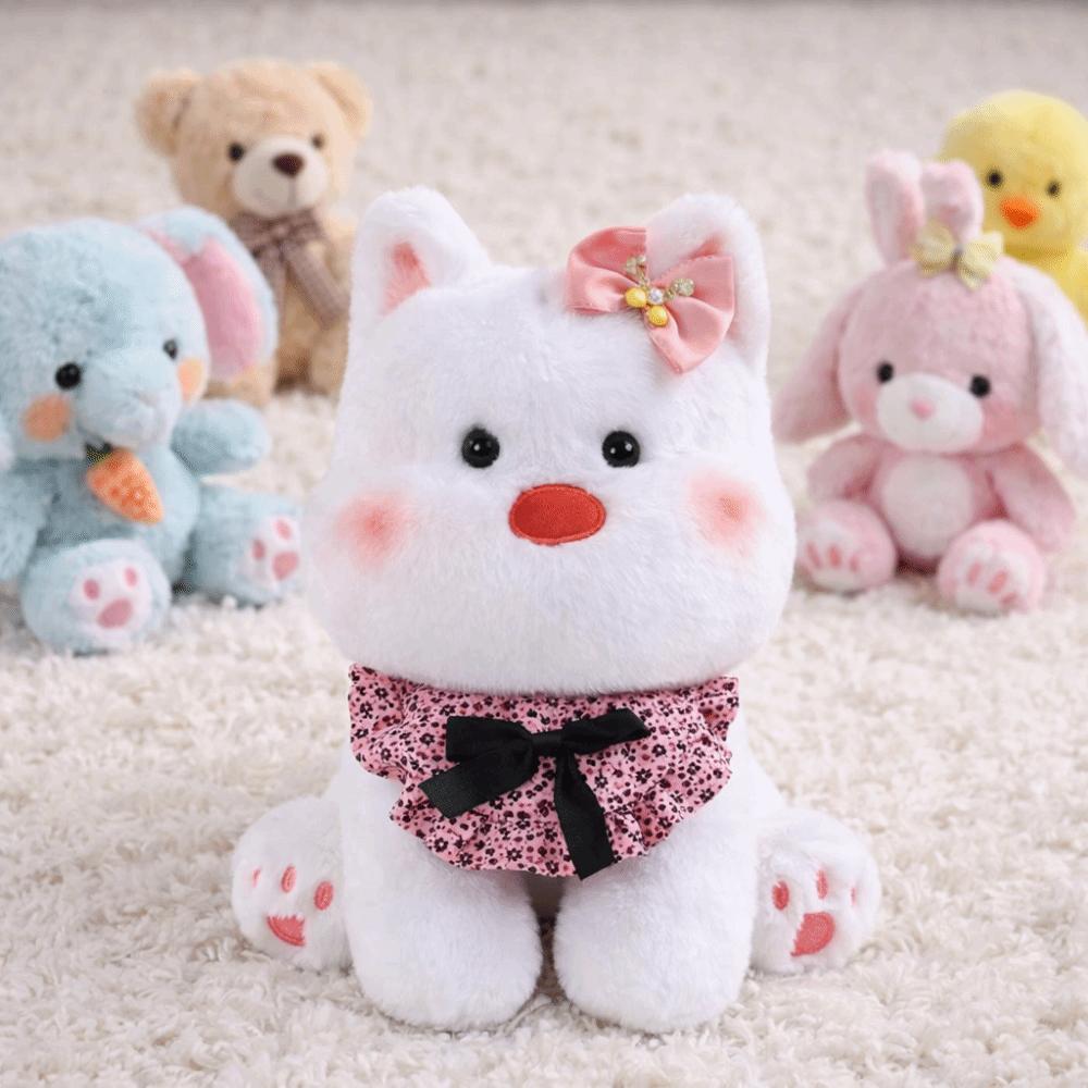 4 Sizes Available White Terrier Doll Sitting Posture Kawaii Plush Toy  Valentine's Day Gift