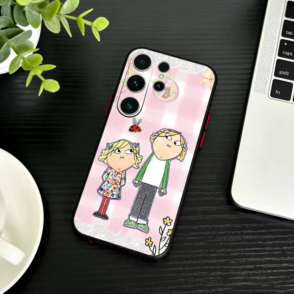 F-Charlie and Lola Cartoon Phone Case For Samsung S26,S25,S24,S23,S22,S21,S20,Plus,Fe,Lite,Others Black Cover