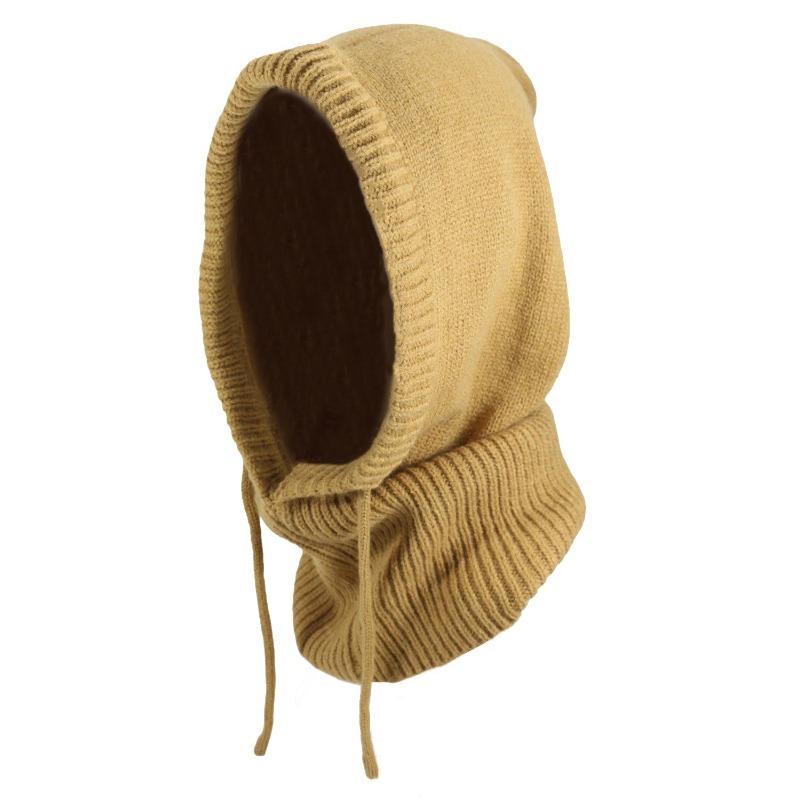 1pc Winter Warm Balaclava Hats for Women,solid Color Knitted Blend Hooded Scarf Hat for Women Skull Cap Beanie Hat Neck Gaiters