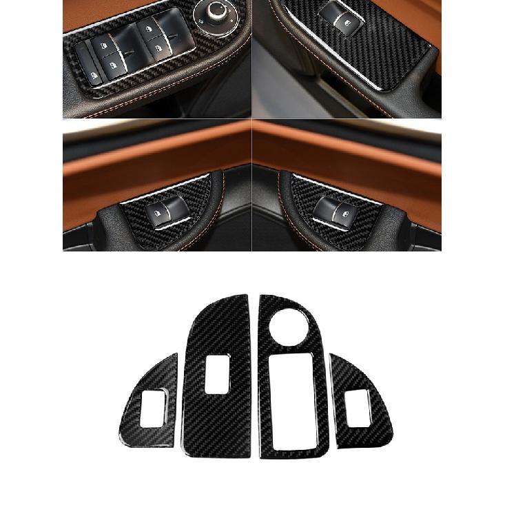 Car Accessories For Alfa Romeo Giulia 2017-19 Interior Carbon Fiber Window Key Panel Headlight Switch Wait Stickers