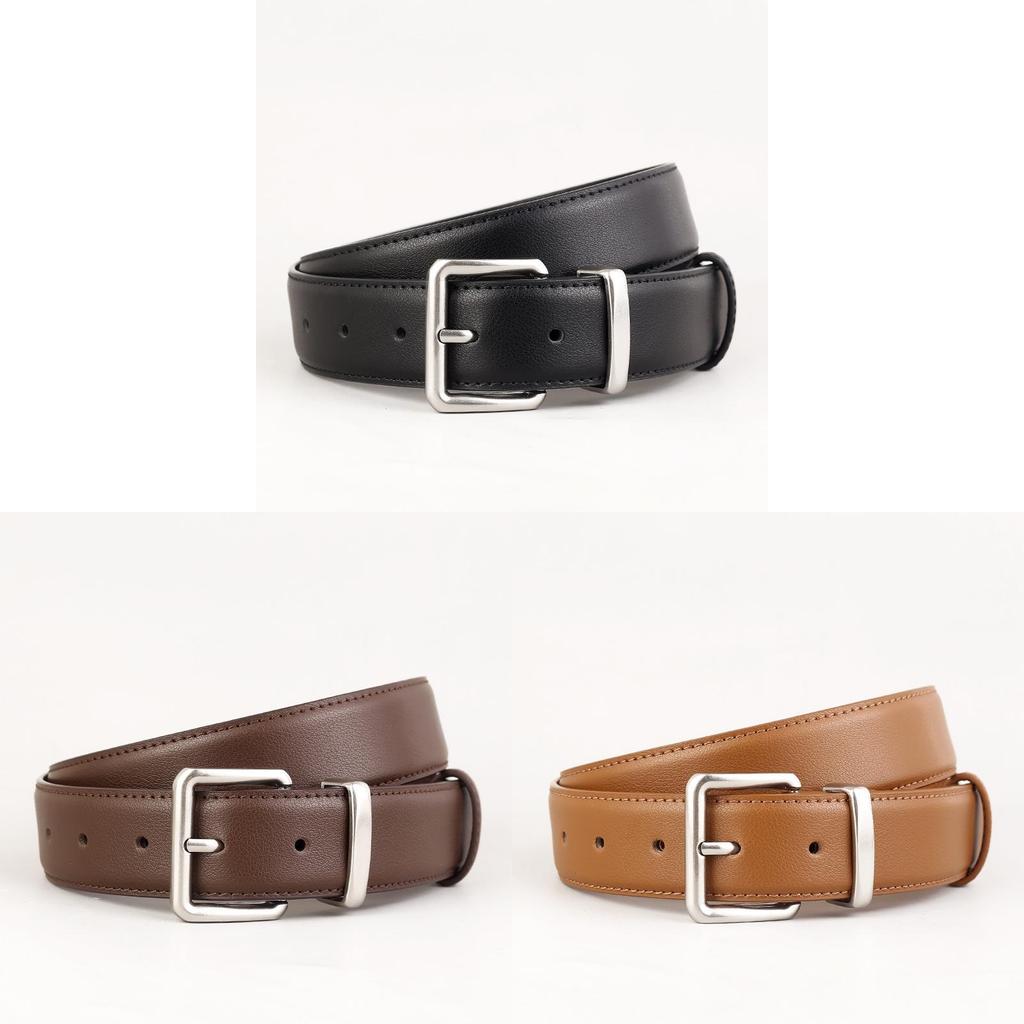 Minimalist Leather Womens Waist Belt With Pin Closure For Daily Style