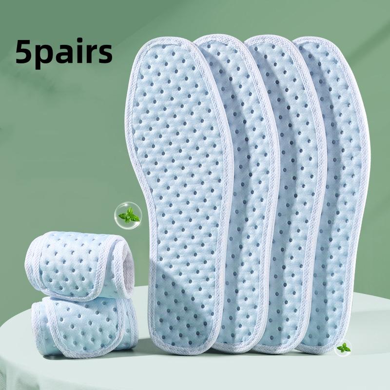 5 Pairs Plant Insoles For Shoes Bamboo Charcoal Antibacterial Deodorant Running Sports Insole Feet Shock Absorbing Shoe Sole