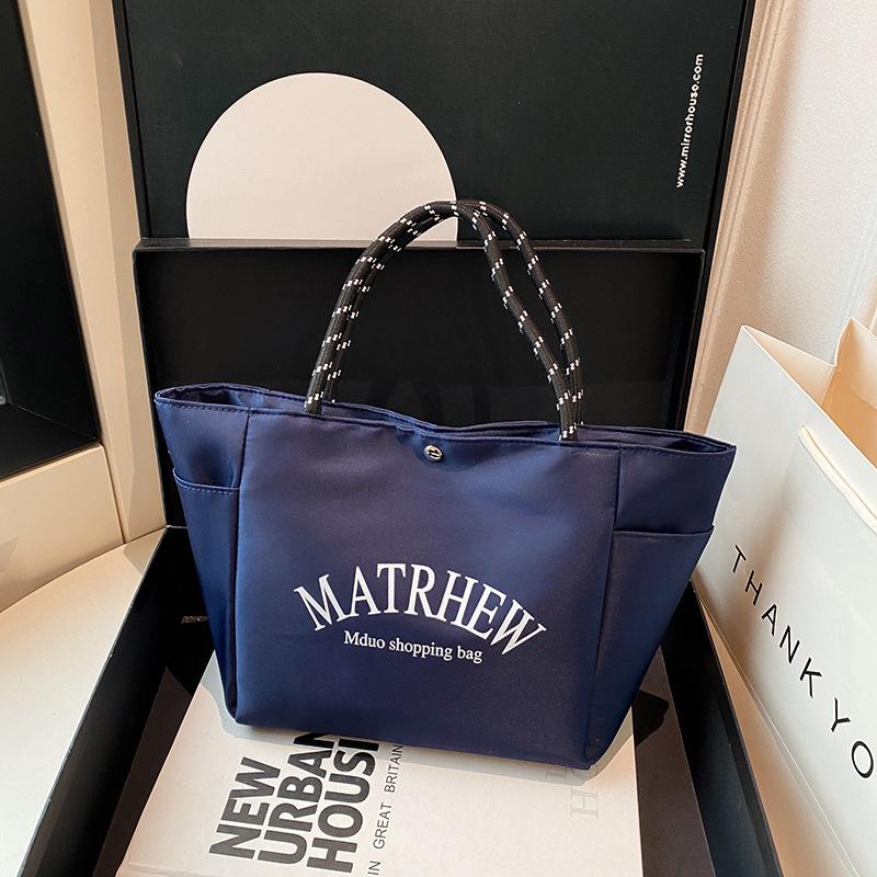 New dopamine simple letters large capacity tote bag go to work shopping tote