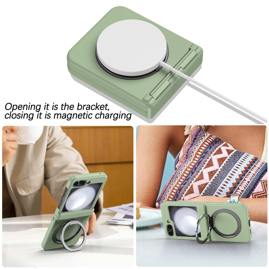 Etui na Samsung Galaxy Z Flip7 5G z magnetyczną podpórką, zawias sprężynowy, PC, składane etui na telefon