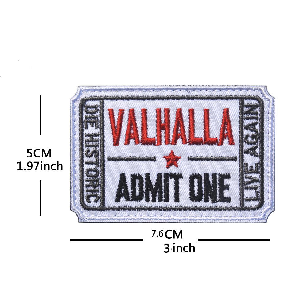 AOTDDOR Valhalla Admit One Viking Tactical Morale Patch