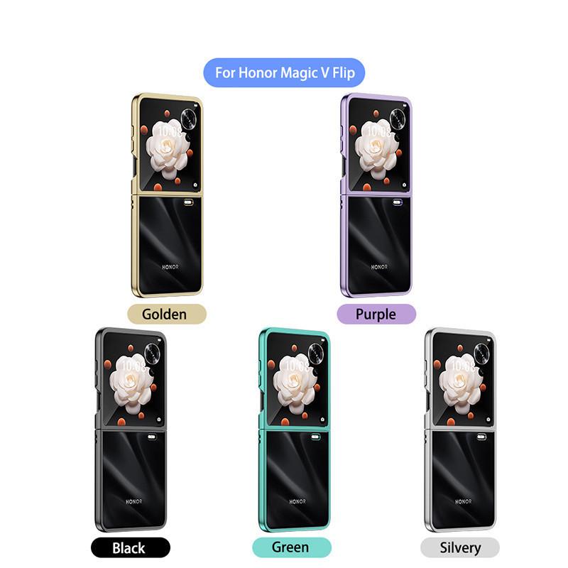Case For Honor Magic V Flip MagicV VFlip Ultra Thin Hard Electroplated Color / Split Body Transparent Cover Protection Shockproof Back Anti Drop Shell