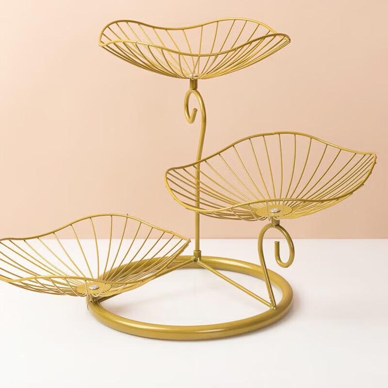 Nordic Gold 3-Tier Wrought Iron Fruit & Snack Stand