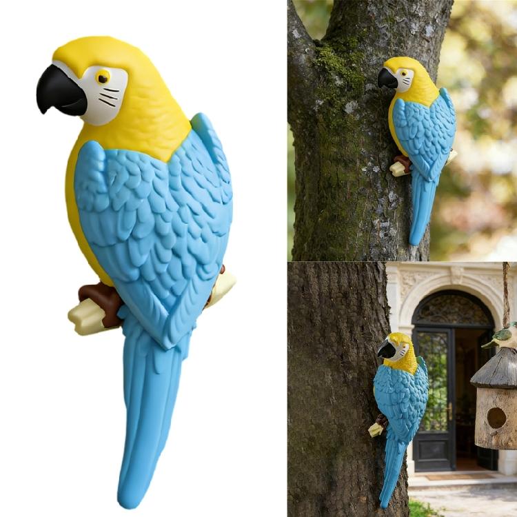 Hängende Papageien Dekorationen Realistische Vogel Skulpturen Außen Papageien Figur für Tropen Baum Wand Dekorationen