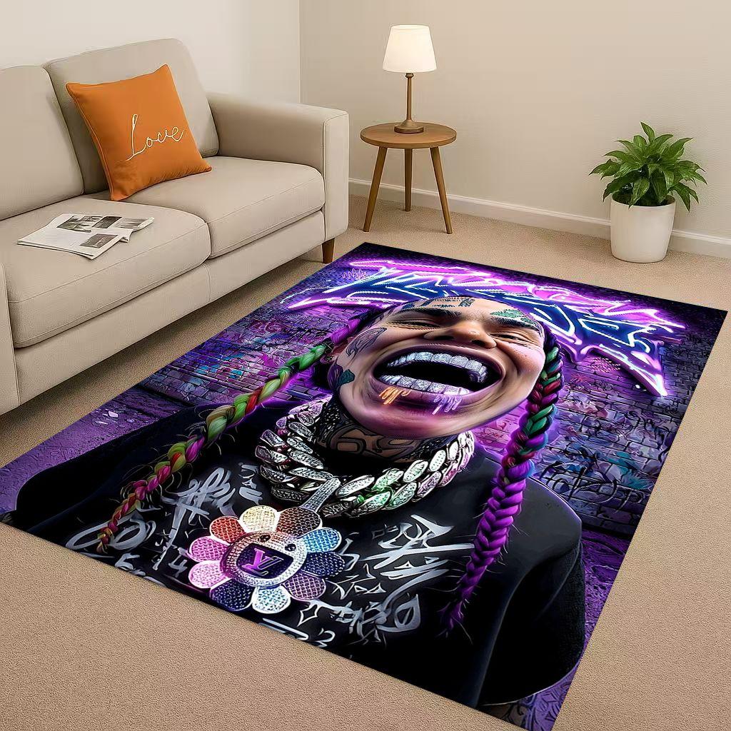 27 Style Top Hip Hop Rapper Star Cartoon Art Living Room Non-Slip Area Rug Carpet for Bedroom Playroom Sofa,Home Decor Doormat