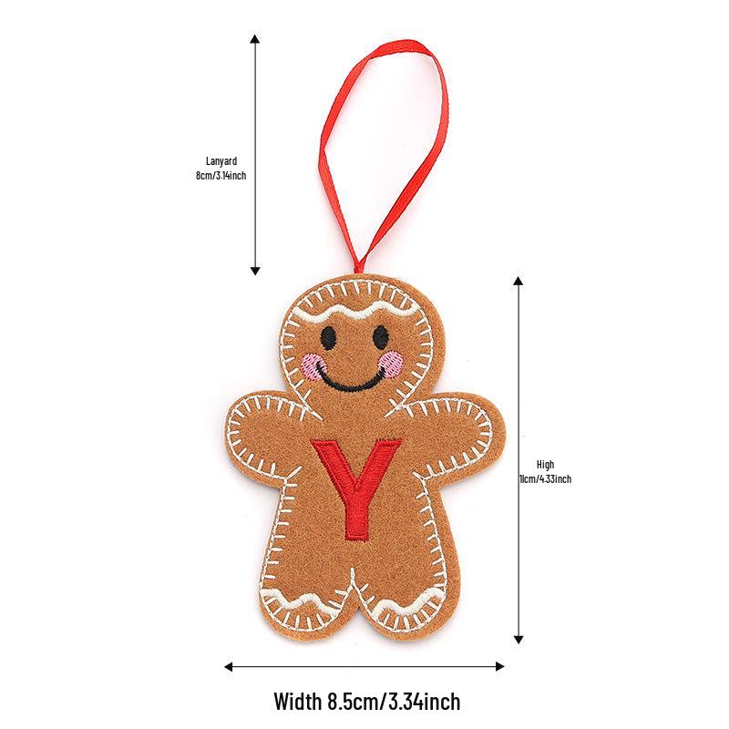 Christmas Gingerbread Man Ornaments: Festive Alphabet Hanging Decorations