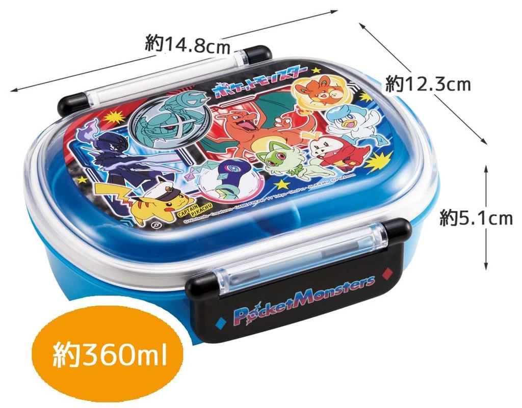 Skater Lunch 1 with Fluffy Meal Made In Kids' Box, Tier, 360ml, Inner, Dome-Shaped, Container, Antibacterial, Japan, Pokémon 24, Pokémon (QAF2BAAG-A)