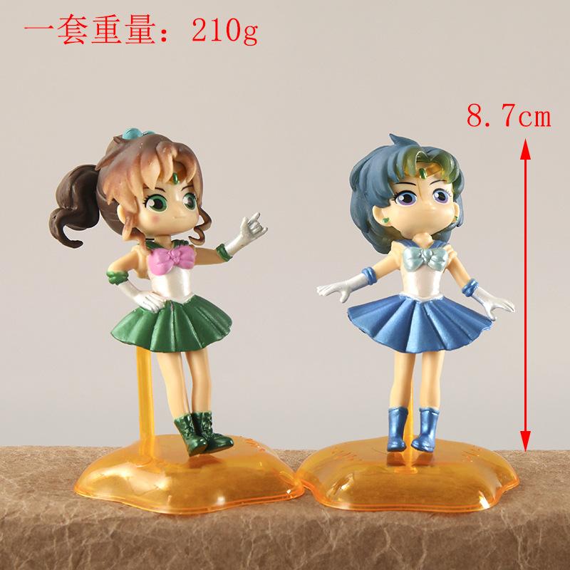 6 Stück/Set Cartoon Sailor Moon Actionfiguren Spielzeug PVC Sammlung Handgefertigtes Modell Auto Dekor Puppen Für Kinder Geburtstagsgeschenke