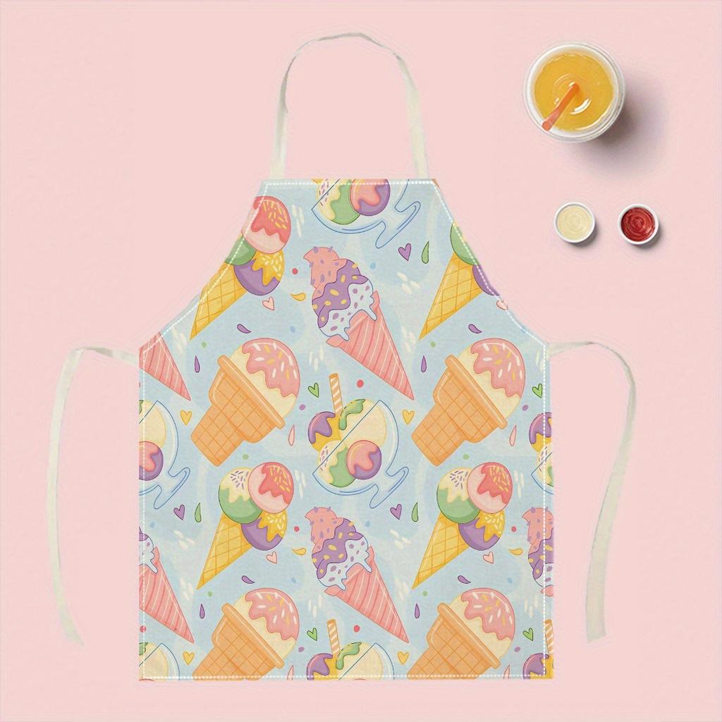1pc Large Solid Color Background Romantic Heart Pattern Apron, Home Decoration Kitchen Wear, Sleeveless Durable Washable Unisex Cooking Apron,