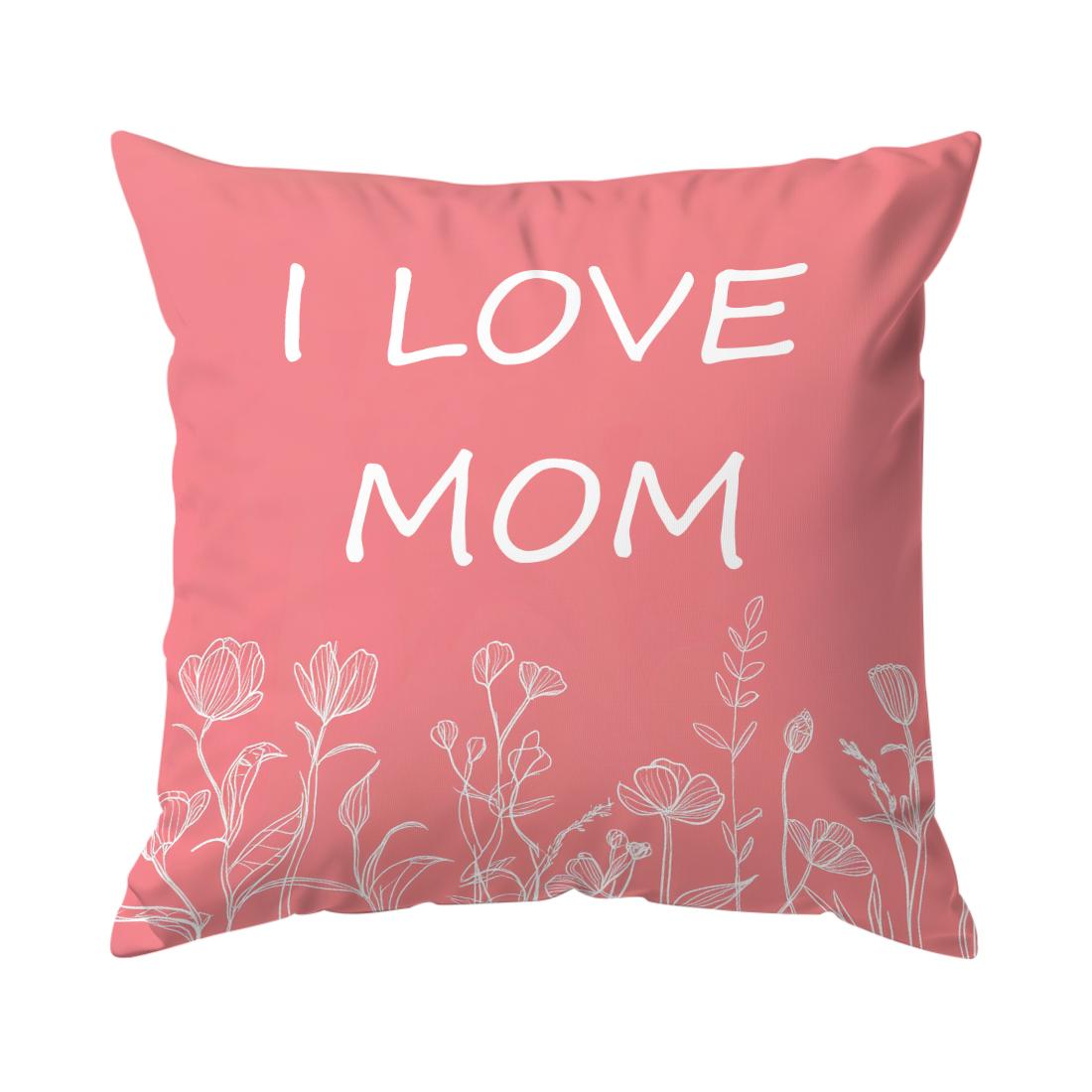 

Home Decor I Love Mom Heart-themed Cushion Covers Pattern Cushion Cover Suitable for Sofa Bedroom Car Pillow Cover 16x16Inch
