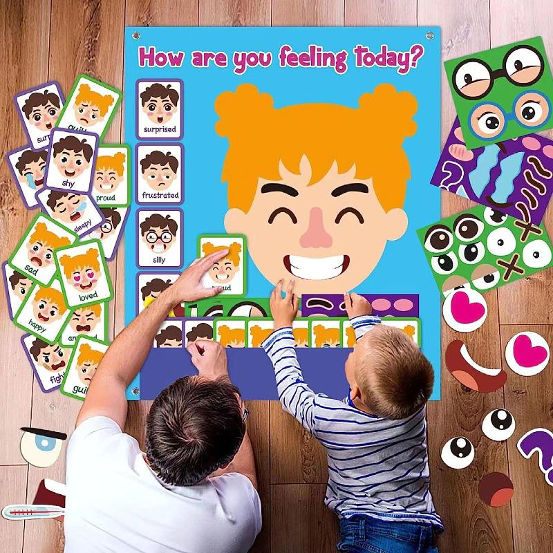Giocattoli Puzzle Cambia Emozione Fai da Te Espressioni Facciali Creative Giocattoli Educativi di Apprendimento per Bambini Set Divertente Regalo Divertente