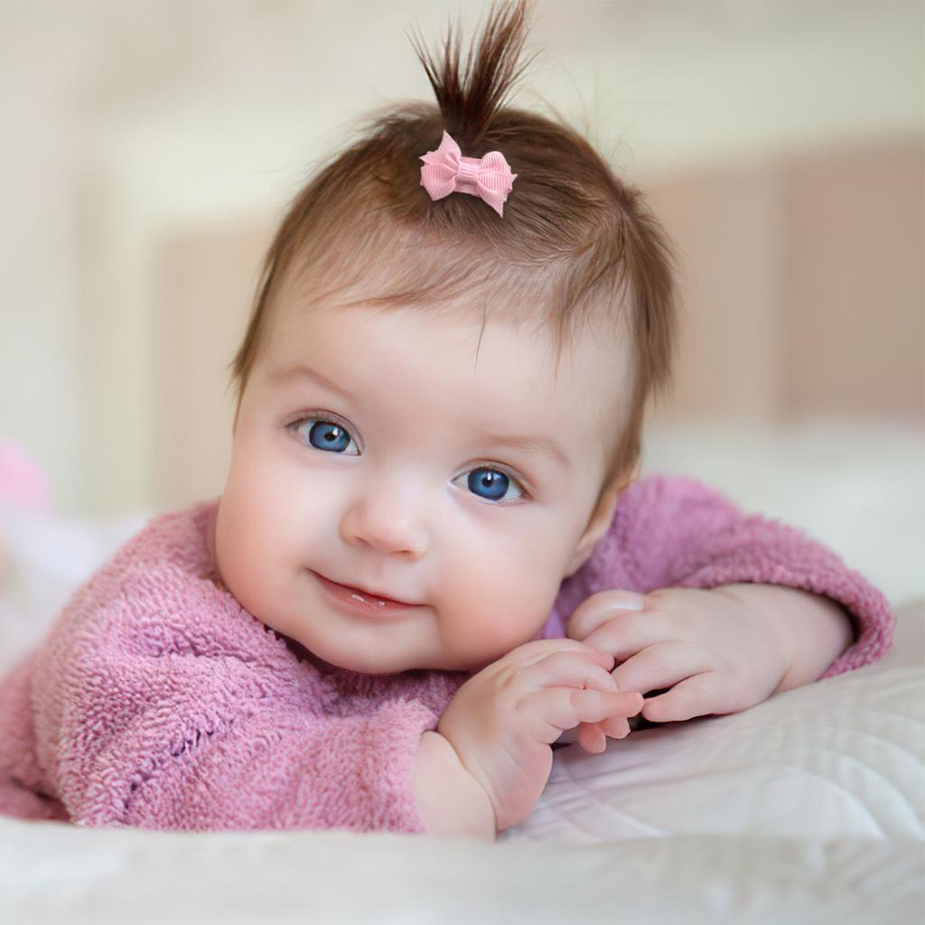 40 st Små Hårrosetter med Klämmor för Babyflickor 1,4 tum Grosgrainband Klämmor för Spädbarnsflickor-Helfodrade Minirosetter i 20 Färgpar