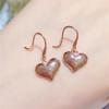 Purple Gold Smooth Heart Shape Simple Cold Style Fashion Classic Rose Gold Plated Earrings
