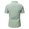 New Summer Men Clothes Spell Color Short Sleeve Shirt Men Lapel Fashion 100% Polyester Shirt Tops