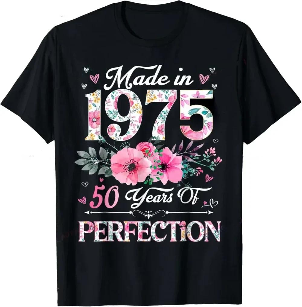 50th Birthday Gifts Men Women 50 Years Old Vintage 1975 Party TShirt Women Men Clothing Streetwear Graphic T Shirts Tops
