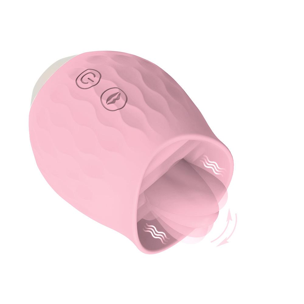 Adult Product Wholesales Rose Tongue Licking Vibrator and Dildo Masturbator Rose-style Sucking Vibrator New Vibrating Egg Bullet