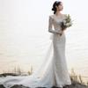 French light wedding dress 1011 new bridal temperament simple dress princess style fishtail travel photo wedding dress