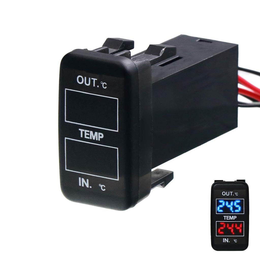 Car Double Interior / Outside Temperature Measurement Temperature Display Switch Hole Panel