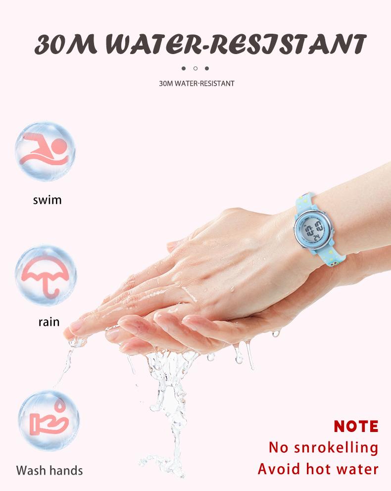 Heißer Verkauf Chronograph LED Sportuhr für Jungen im Alter von 3-15 Kinderkalender Digital Wasserdicht Cartoon Uhr für Mädchen