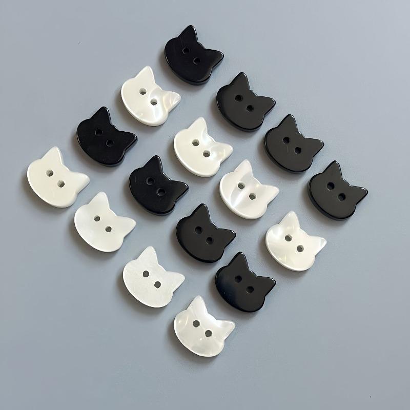 10pcs Black Kitten Buttons Cute Cat Shaped Novelty Buttons for DIY Crafts Childrens Clothing Decoration Apparel Sewing Supplies