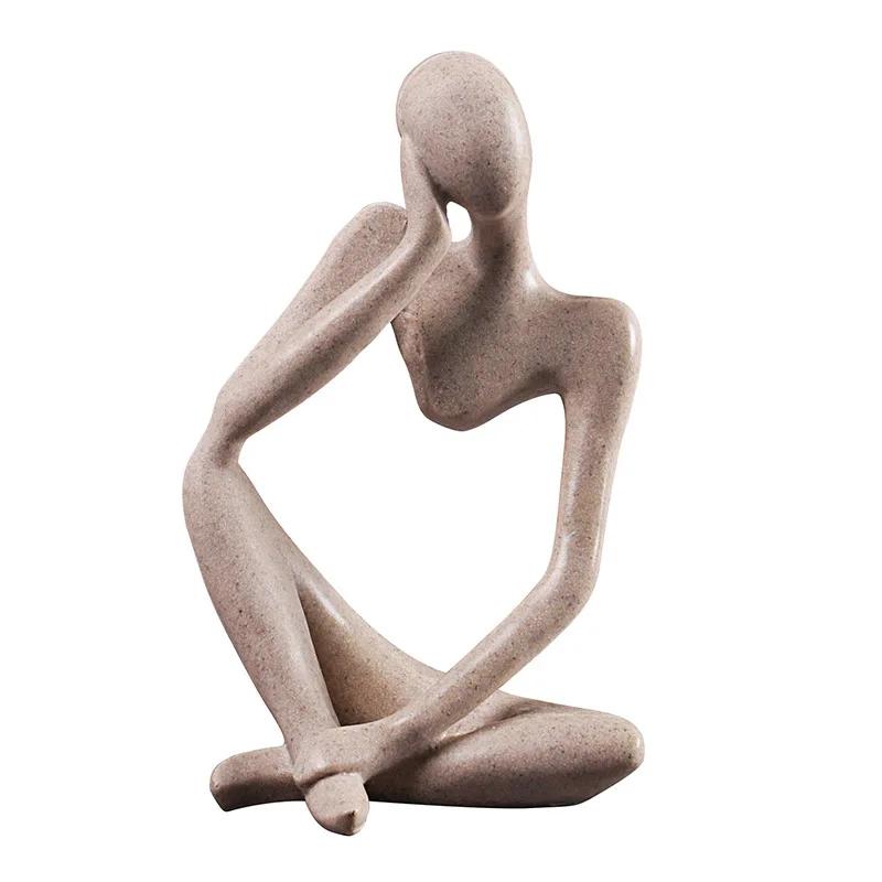 Statuie de gânditor abstract nordic, figurină din rășină, pentru birou, pentru decorarea casei, decor de birou, meșteșuguri lucrate manual, sculptură, artă modernă