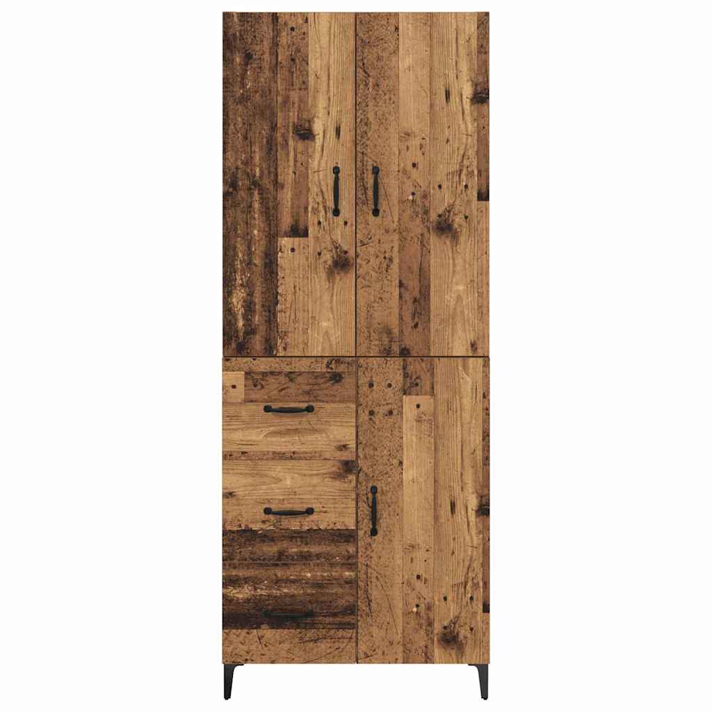 Wall Mounted Highboard Reclaimed Wood Look 69.5 x 34 x 180 cm Engineered Wood