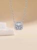 Jewelry Zircon 5 Carat Square Necklace Women's Classic Versatile Square Bag Clavicle Chain Safety Lock Pendant Gold Plated