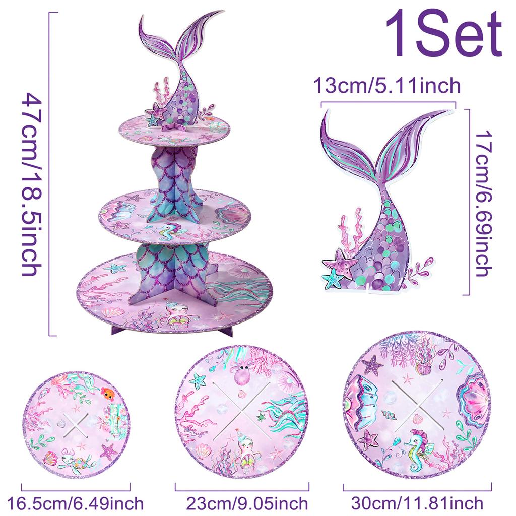 Mermaid Tail Cupcake Stand Under The Sea Little Mermaid Birthday Party Supplies Wedding Birthday Party Decor Kids Baby Shower