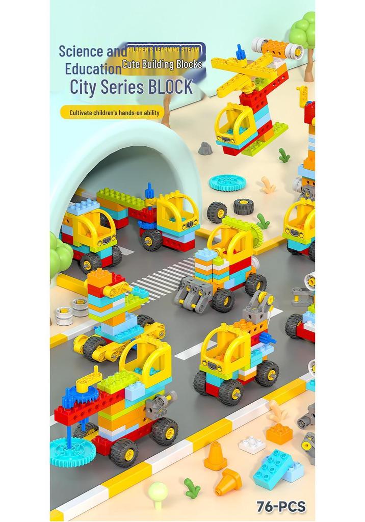 Large Particle Building Blocks - Educational Robot and Vehicle Assembly Toy for Kids and Toddlers