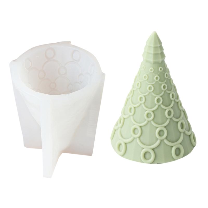 Flexible Silicone Mold Handmade Scented Candle Mould Geometric Christmas Tree Aromatherapys Mold Home Decorations