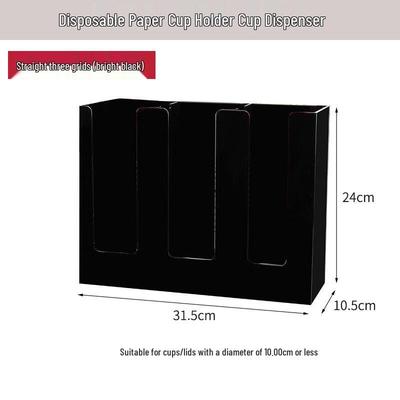 Homeglen 3-Compartment Disposable Cup and Straw Organizer