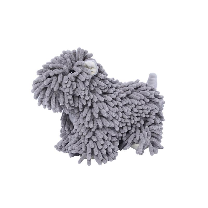 Cute Dog Cartoon Plush Hand Towel With Soft Polyester Fiber For Kids Bathroom And Gift